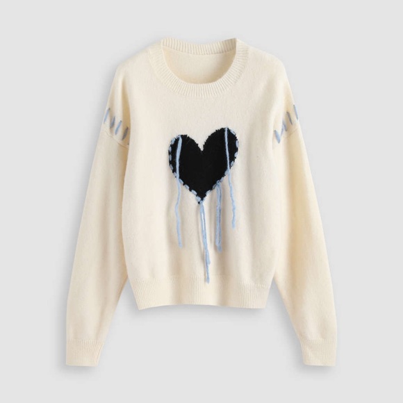 Cider Tops - Cider Heart Shaped Long Sleeve Top Size Medium